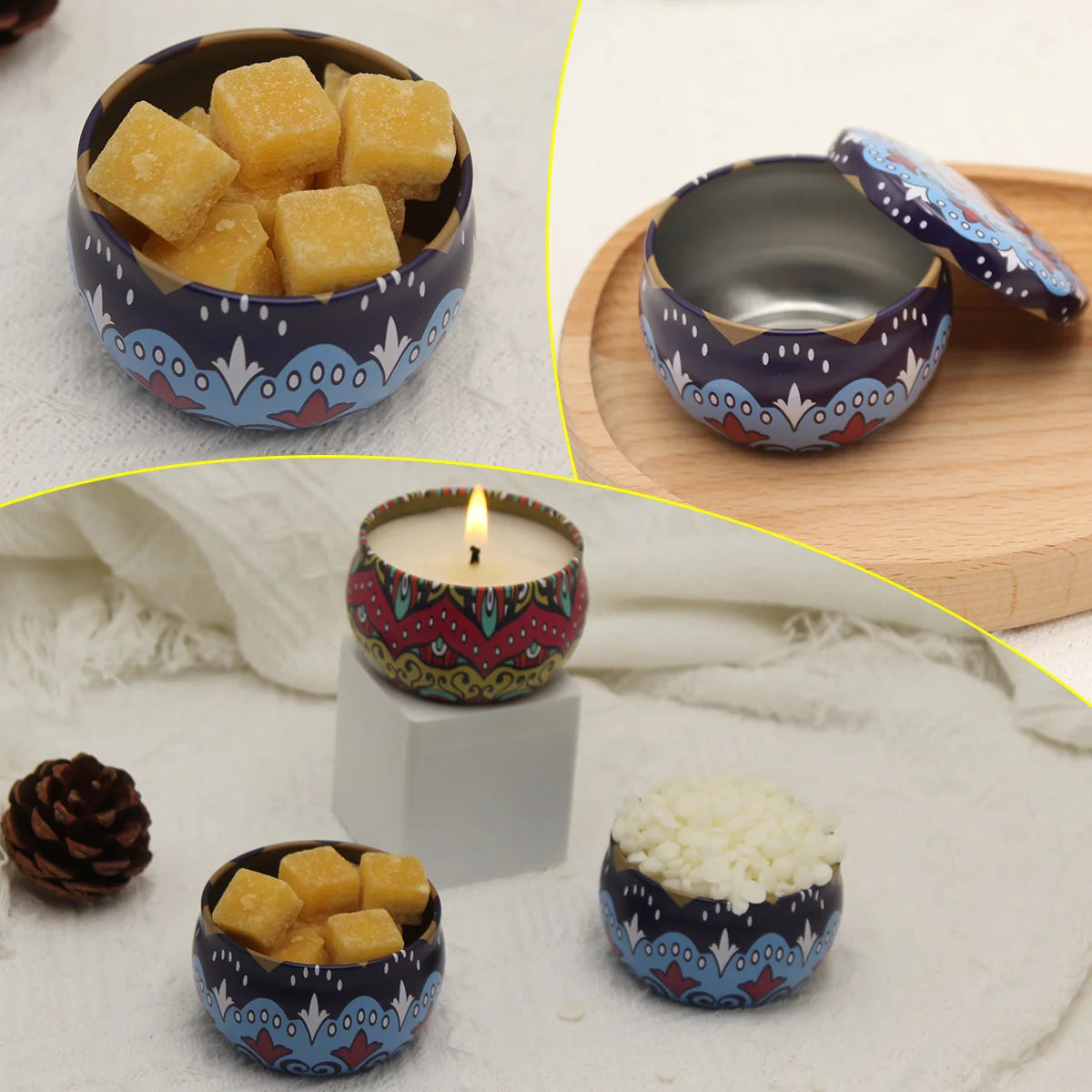Mixed Color Iron Candle Tin Jars for DIY Projects - Smarsty