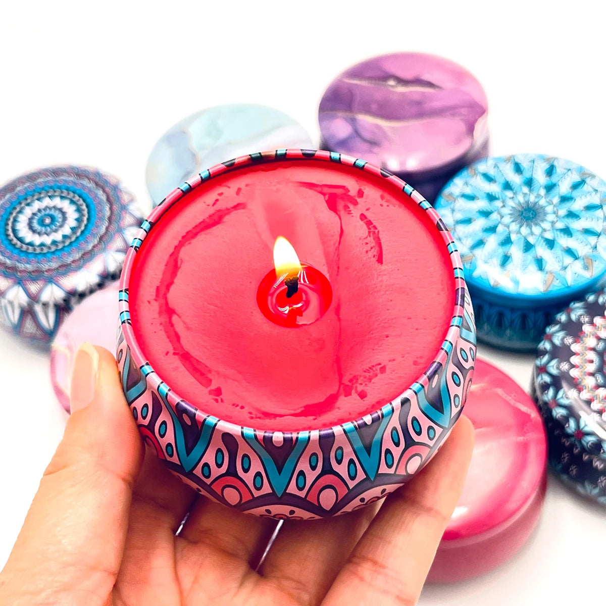 Mixed Color Iron Candle Tin Jars for DIY Projects - Smarsty