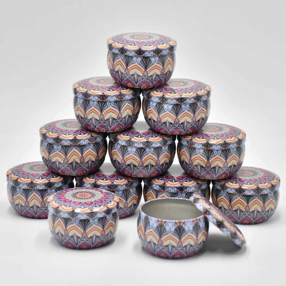 Mixed Color Iron Candle Tin Jars for DIY Projects - Smarsty