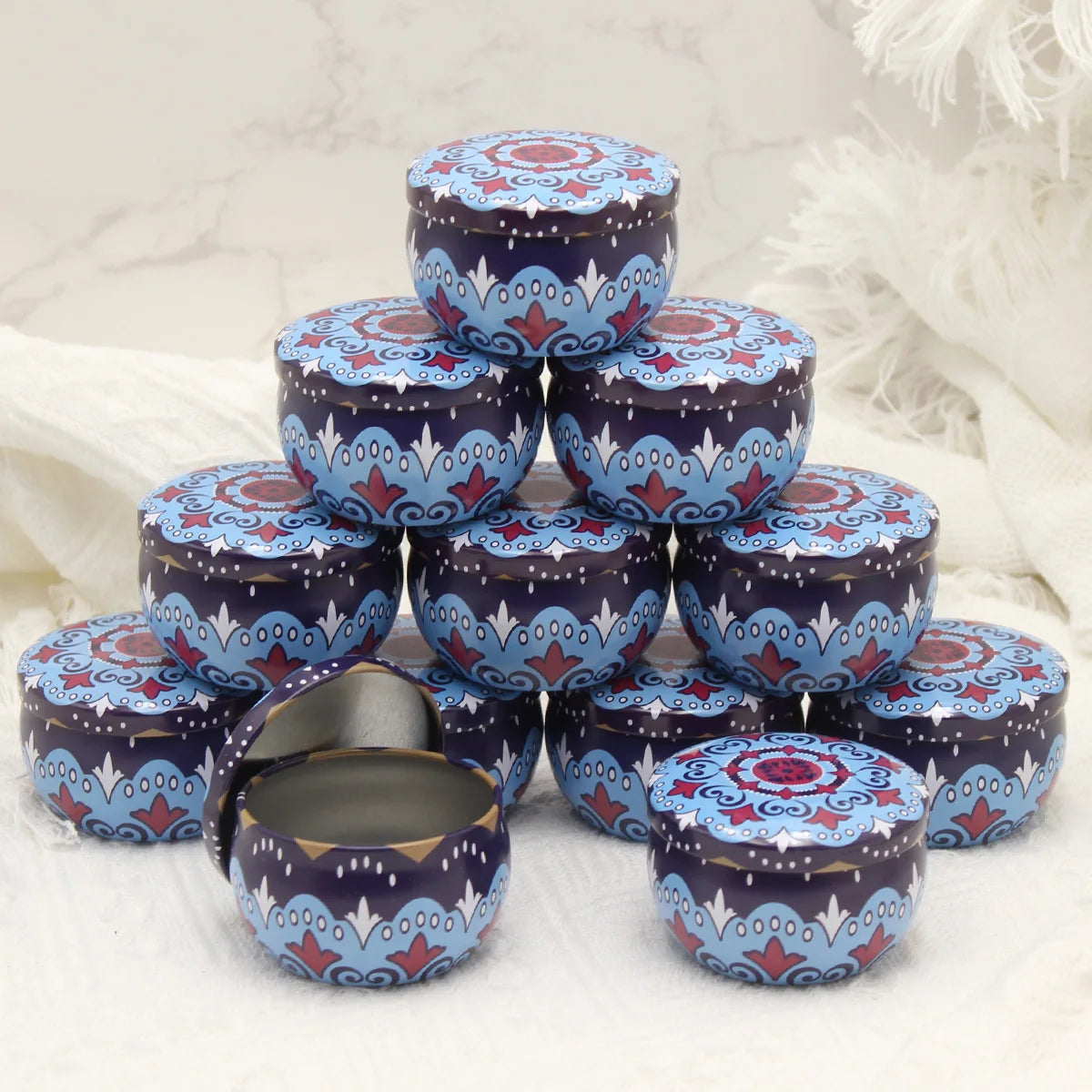 Mixed Color Iron Candle Tin Jars for DIY Projects - Smarsty