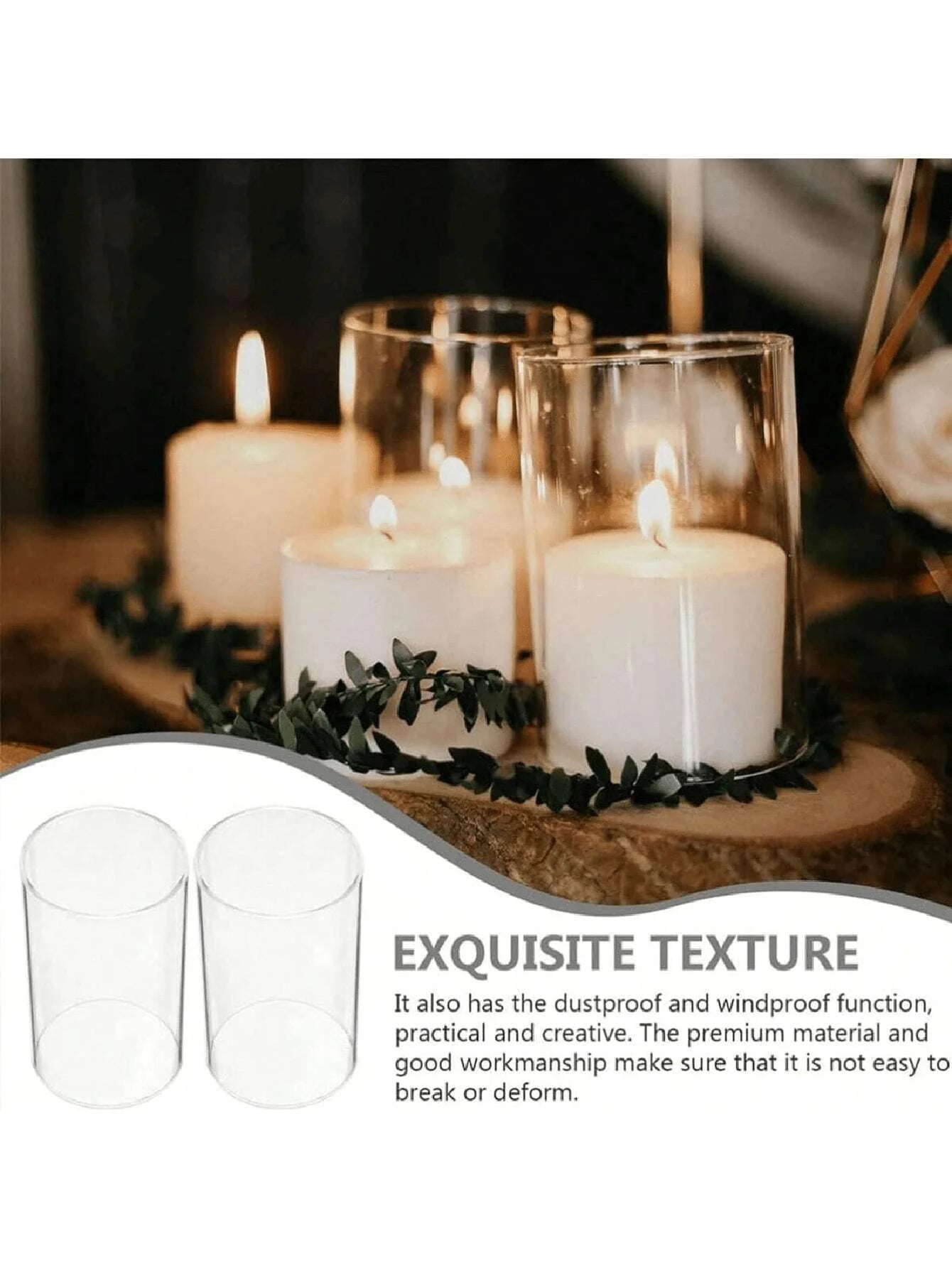 Clear Cylinder Glass Candle Holder for Elegant Weddings - Smarsty