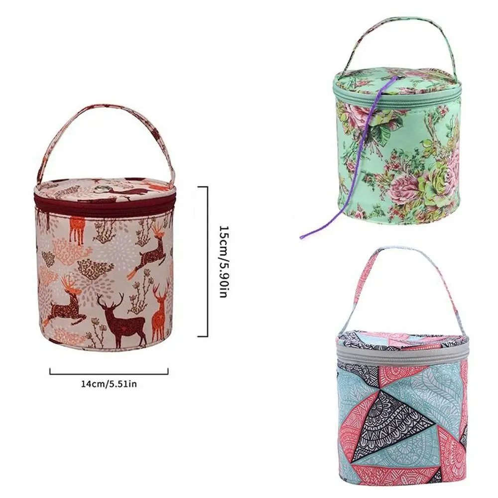 Cylindrical Yarn Storage Bag for Knitting and Crochet - Smarsty