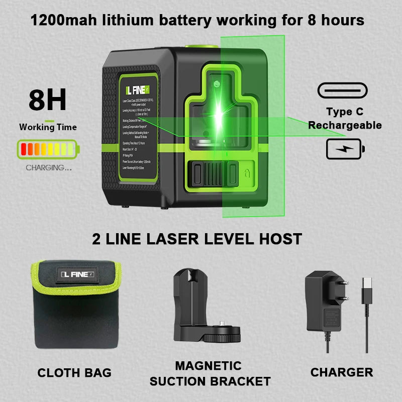 Lfine Green Laser Level with 360 Degree Self-Leveling - Smarsty