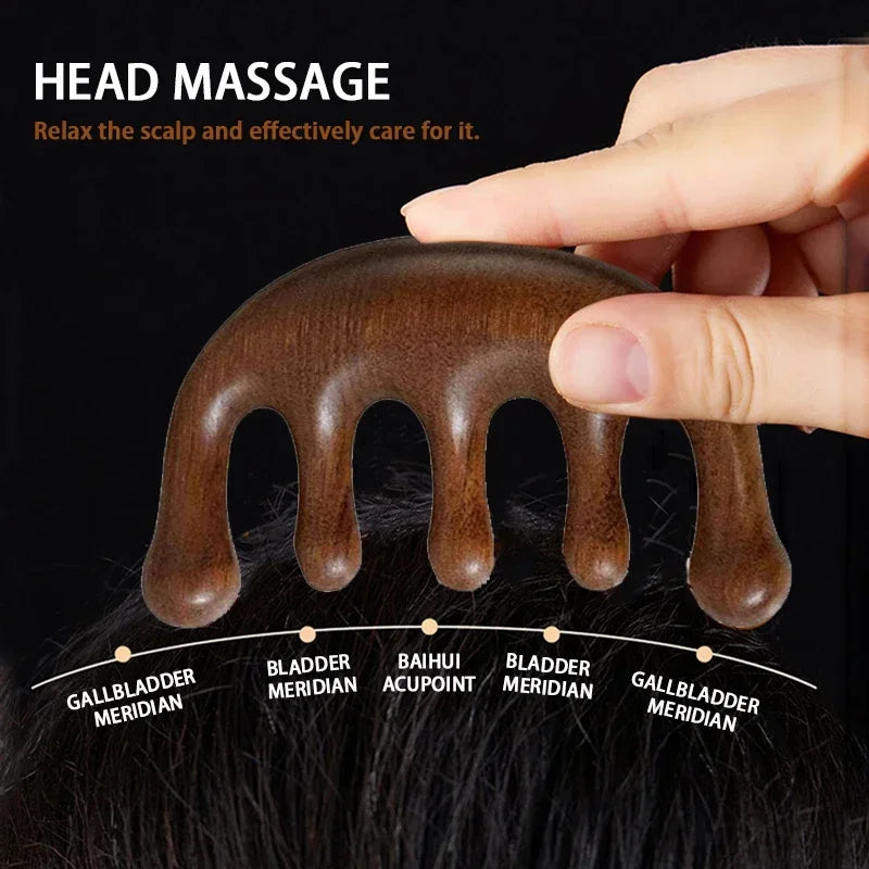 Sandalwood Massage Comb for Relaxation and Scalp Relief - Smarsty