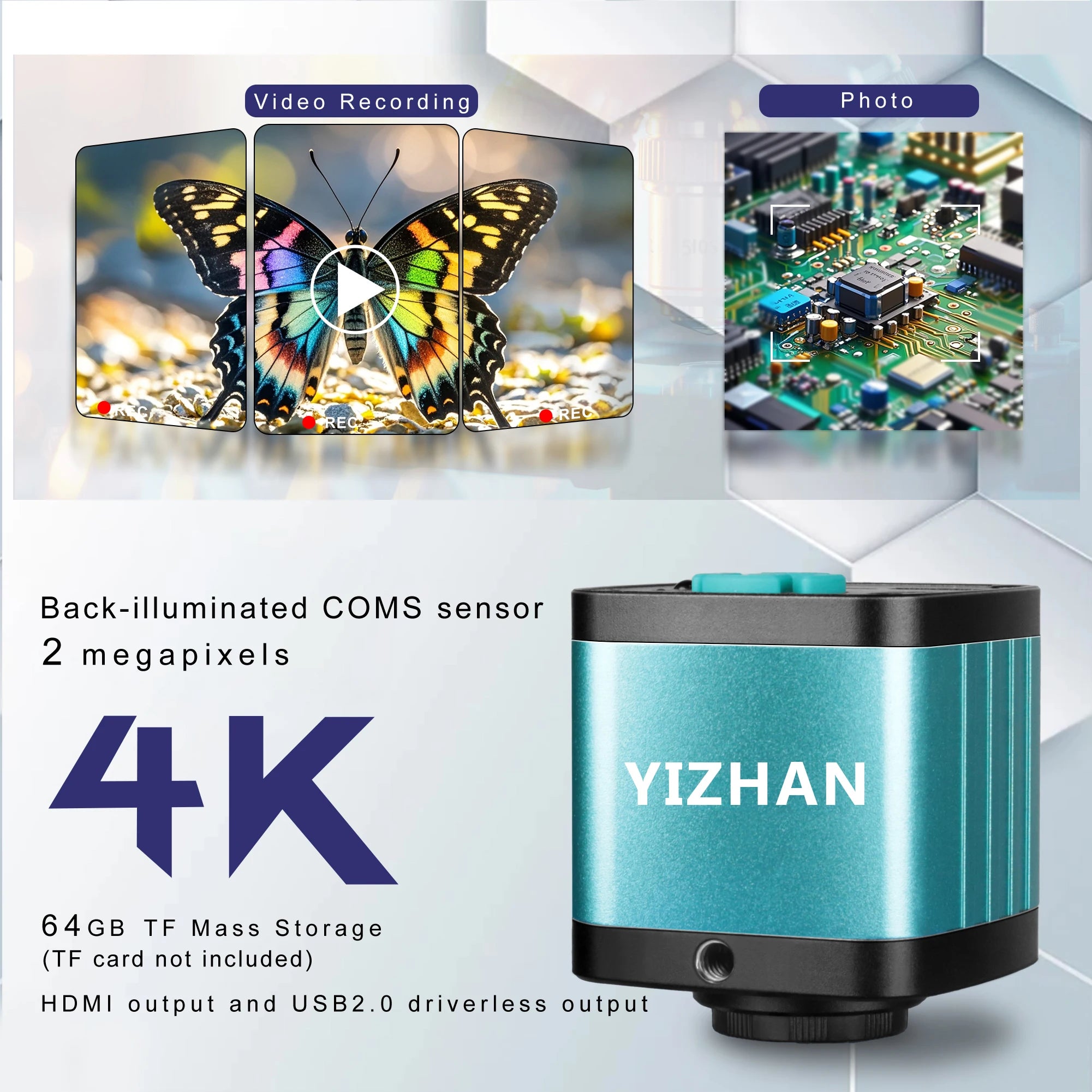 48MP 4K Digital Microscope with 150X Zoom - Smarsty