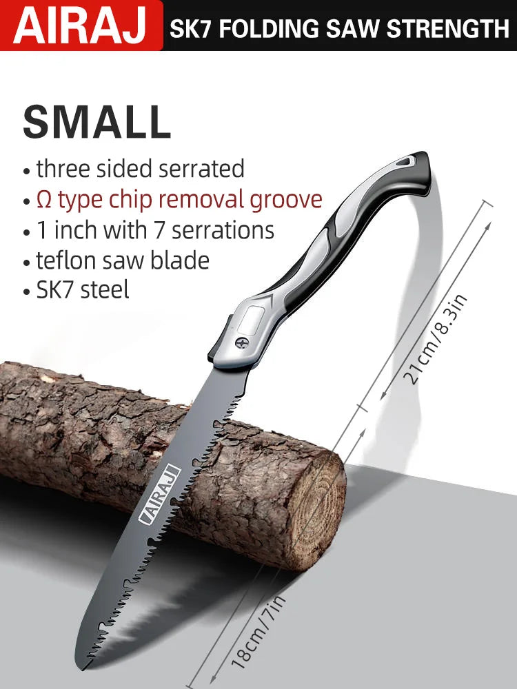 AIRAJ Folding Saw for Woodworking and Camping Safety - Smarsty