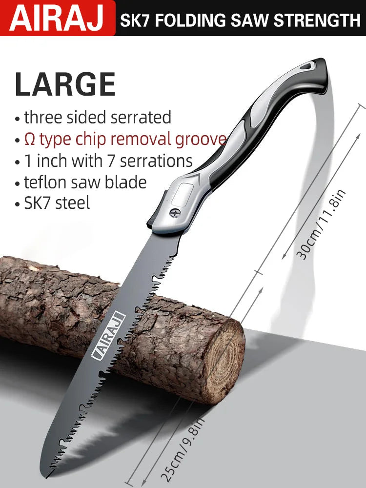 AIRAJ Folding Saw for Woodworking and Camping Safety - Smarsty