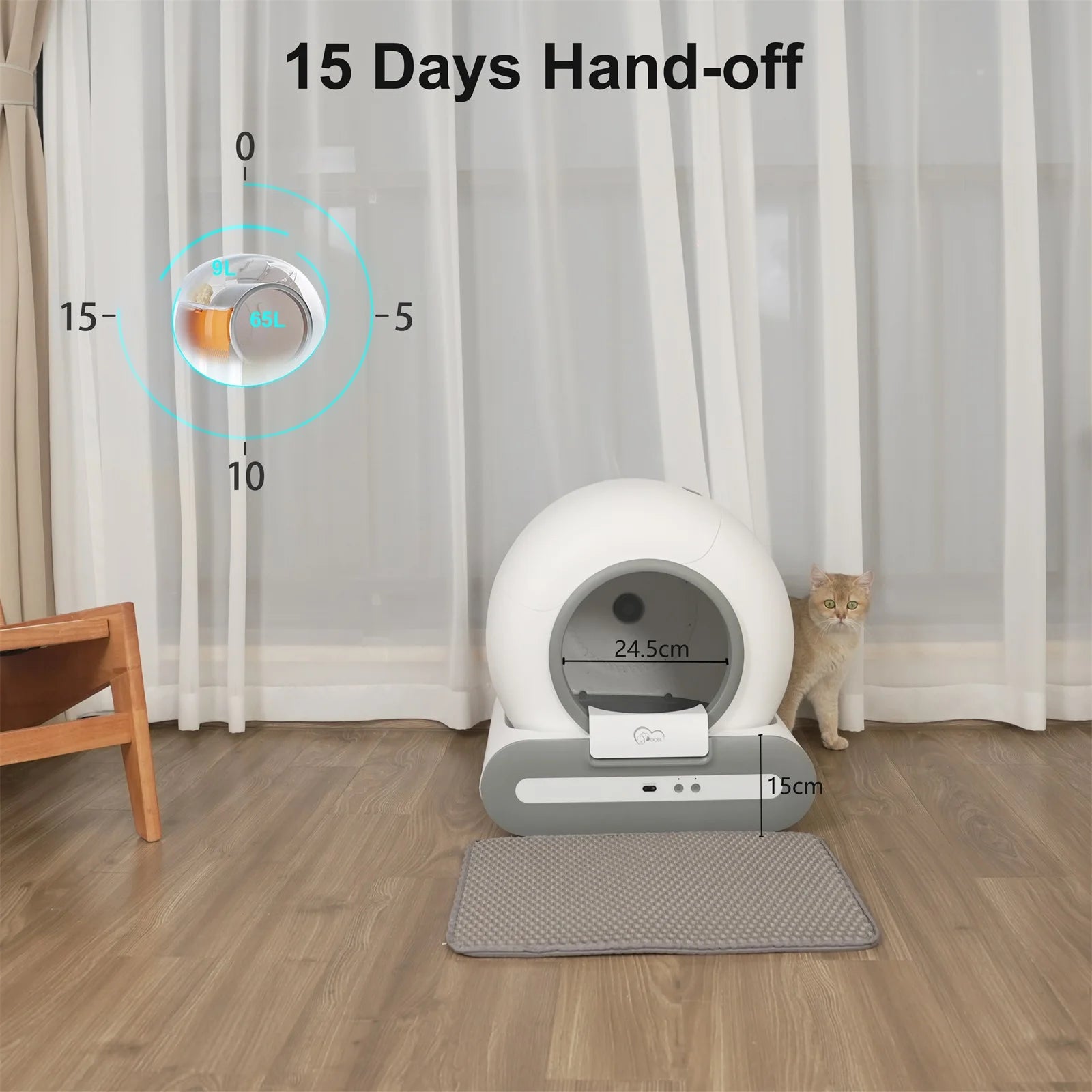 DOEL Automatic Self Cleaning Cat Litter Box with App Control - Smarsty