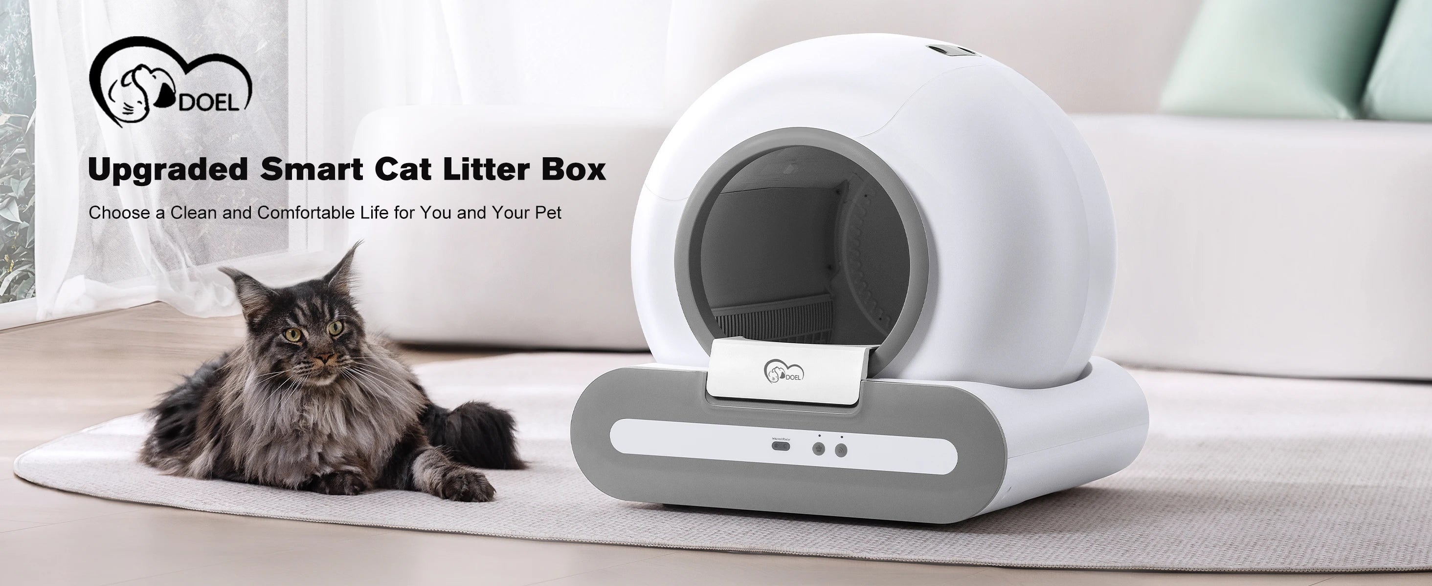 DOEL Automatic Self Cleaning Cat Litter Box with App Control - Smarsty