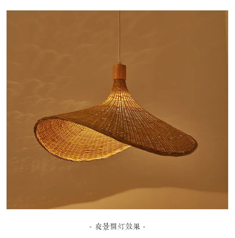 Bamboo Pendant Light with Hand Knit Design - Smarsty