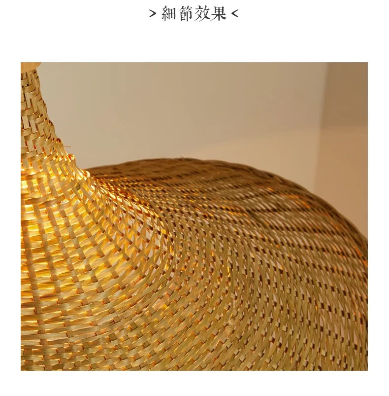 Bamboo Pendant Light with Hand Knit Design - Smarsty
