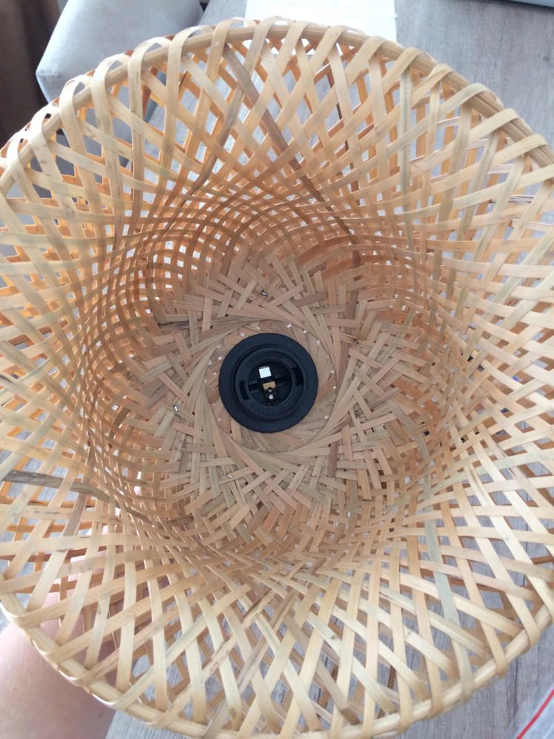 Bamboo Pendant Light with Hand Knit Design - Smarsty
