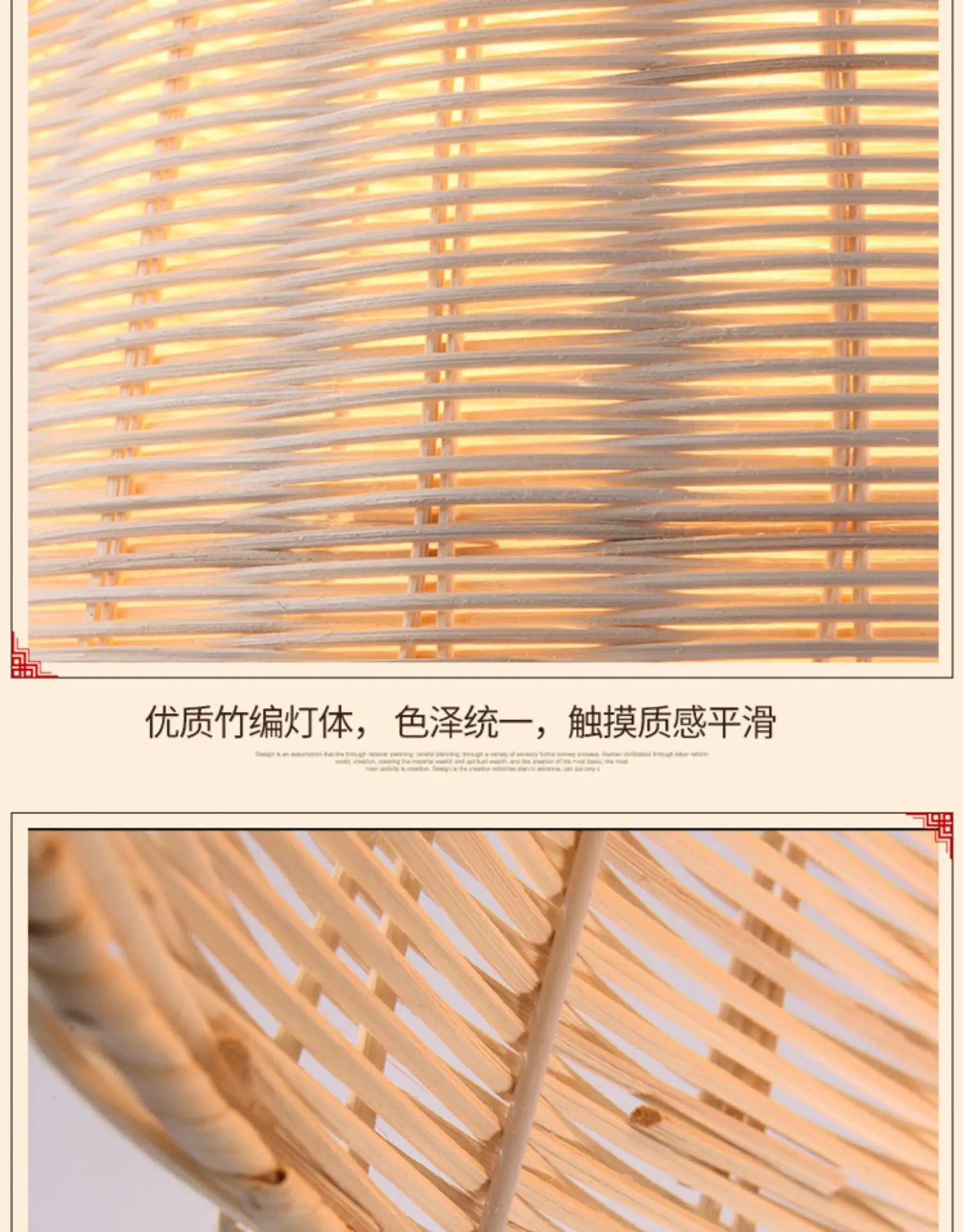 Bamboo Pendant Light with Hand Knit Design - Smarsty