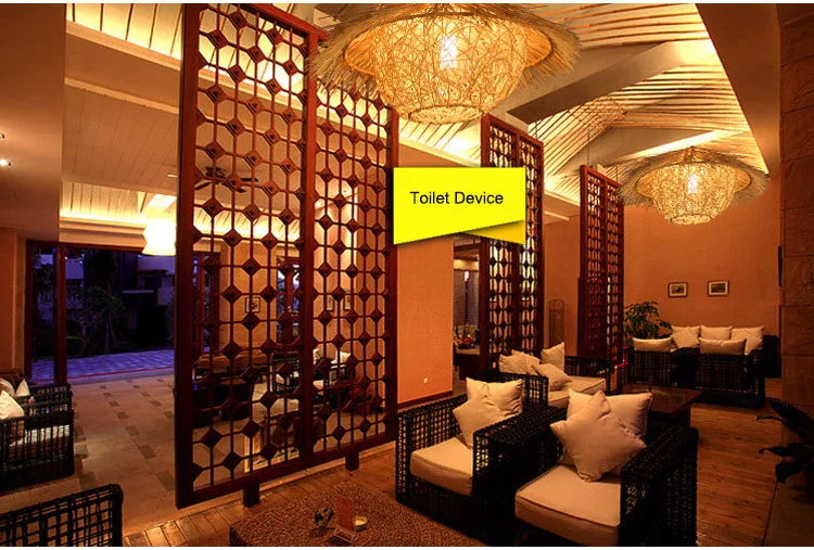 Bamboo Pendant Light with Hand Knit Design - Smarsty