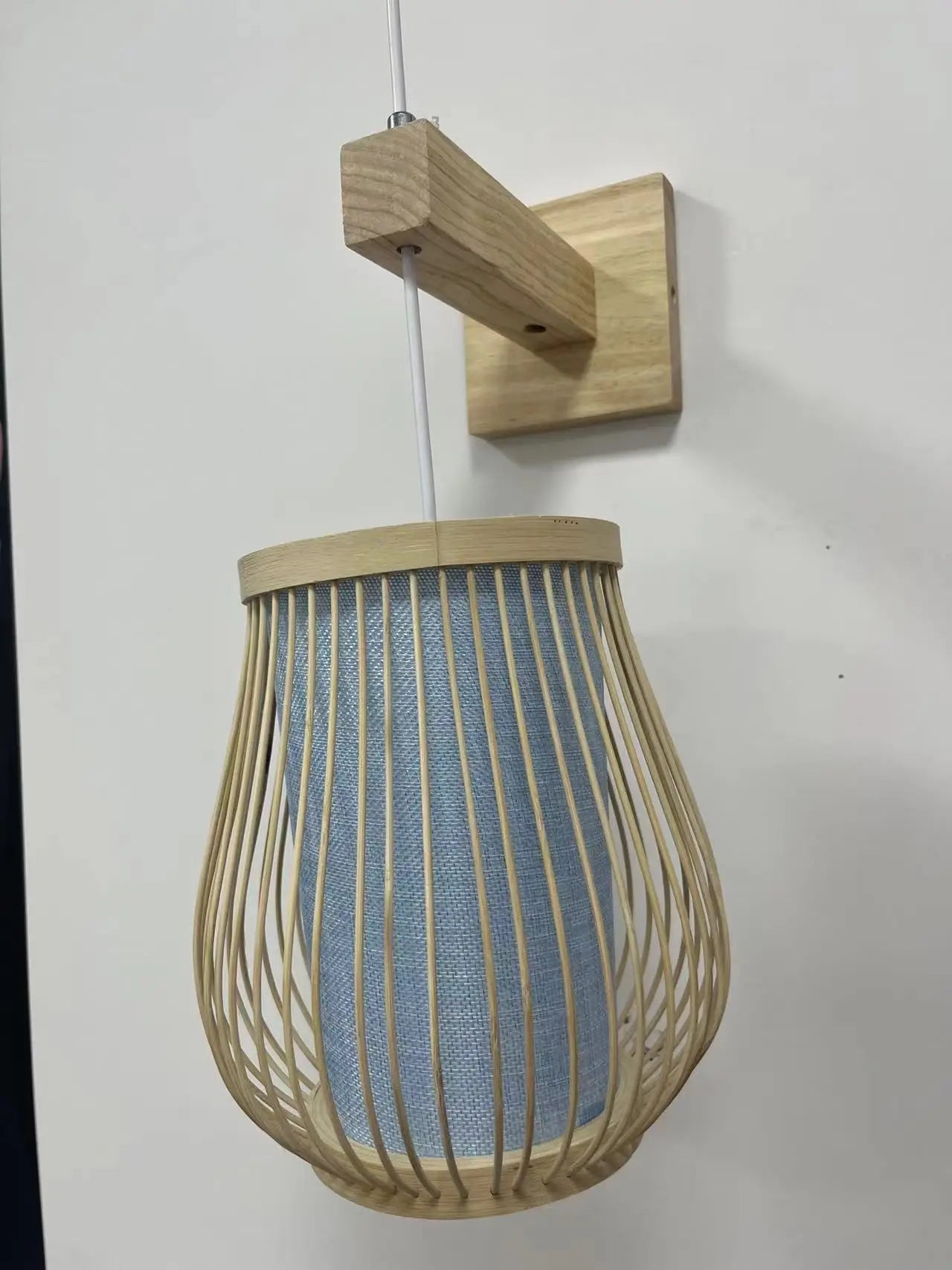 Bamboo Pendant Light with Hand Knit Design - Smarsty