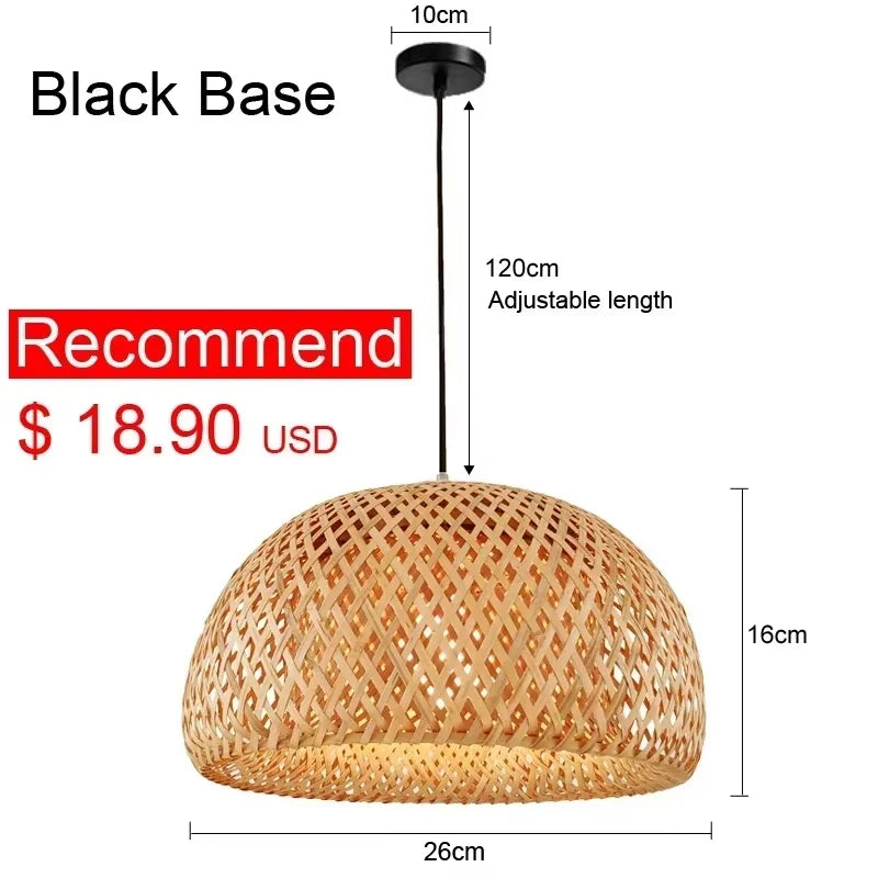 Bamboo Pendant Light with Hand Knit Design - Smarsty