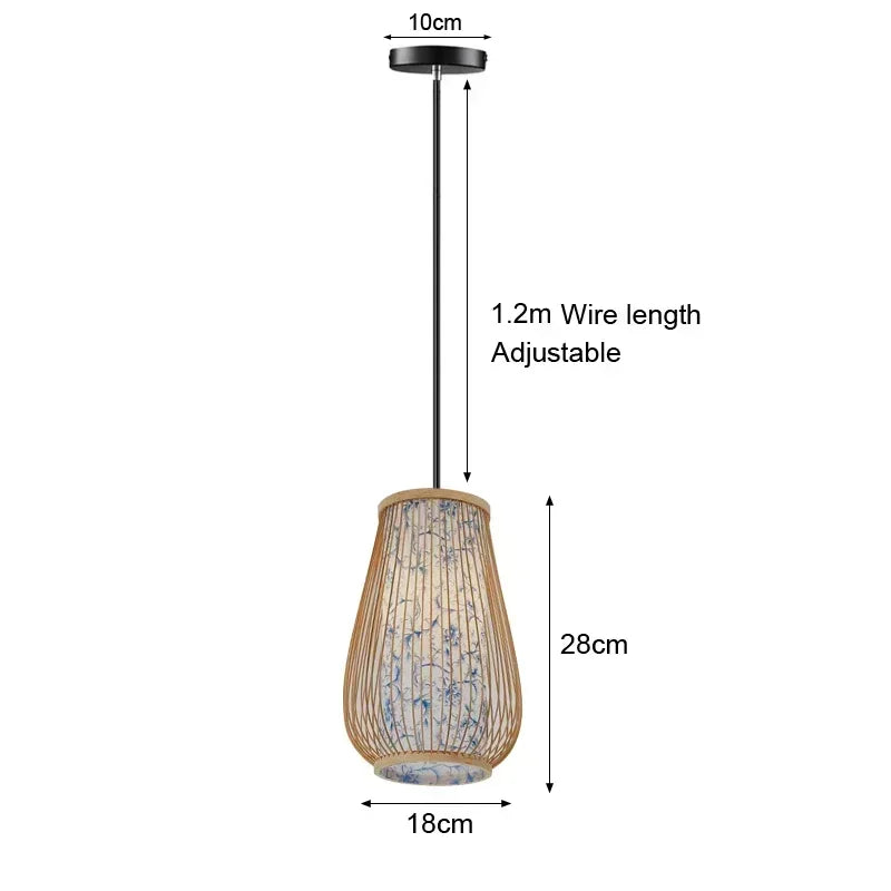 Bamboo Pendant Light with Hand Knit Design - Smarsty