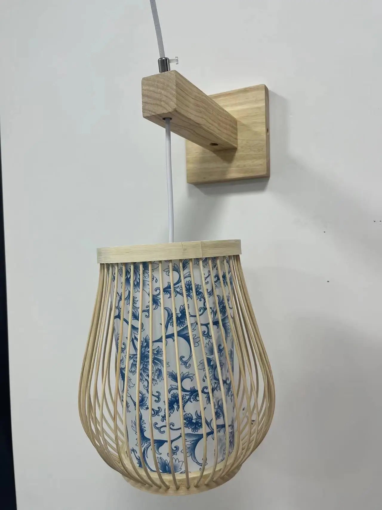 Bamboo Pendant Light with Hand Knit Design - Smarsty
