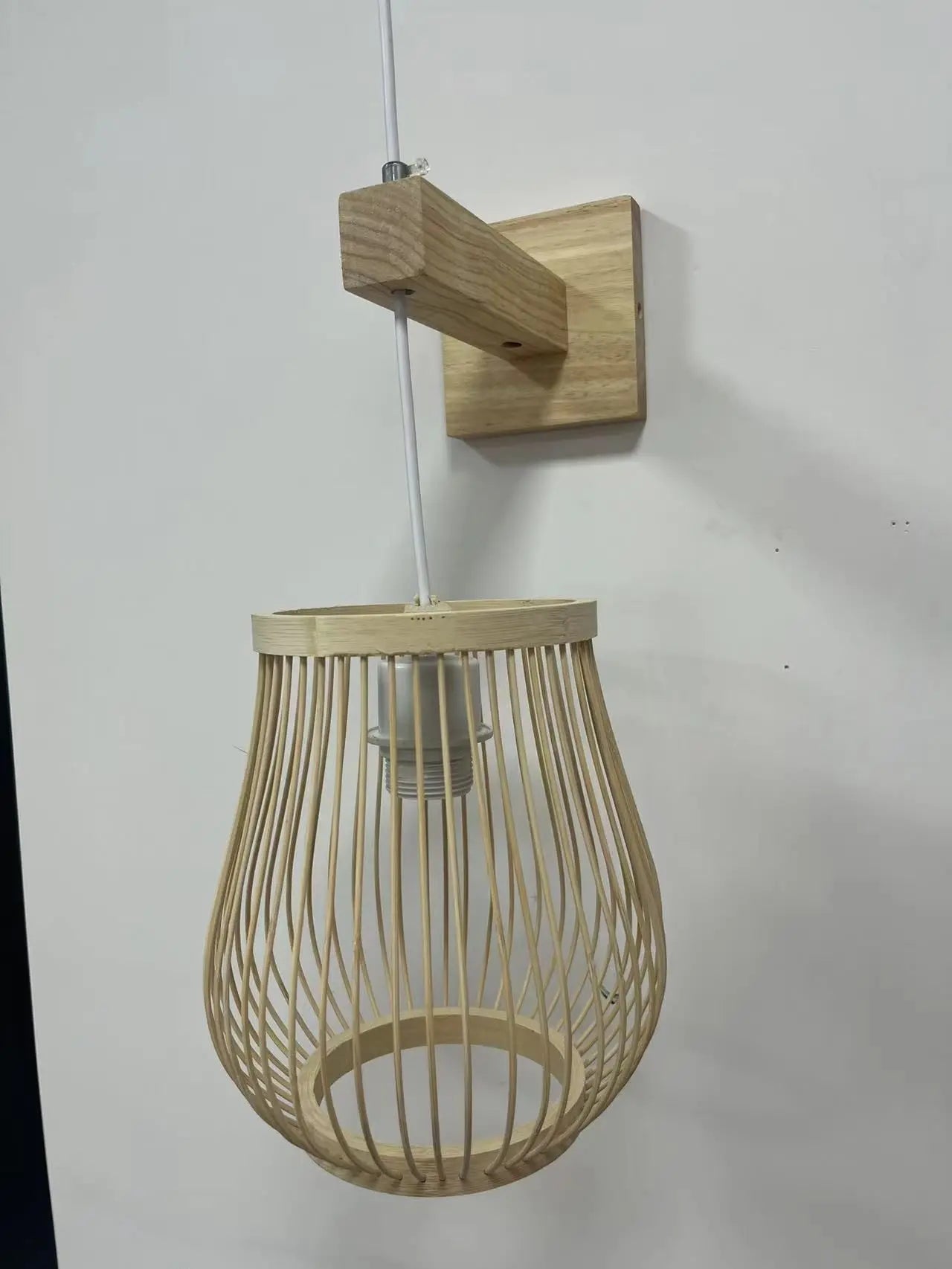 Bamboo Pendant Light with Hand Knit Design - Smarsty