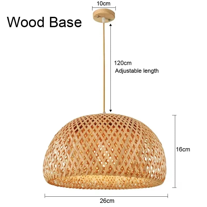 Bamboo Pendant Light with Hand Knit Design - Smarsty