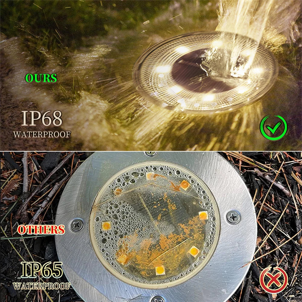 IP68 Waterproof Solar LED Outdoor Ground Lights - Smarsty