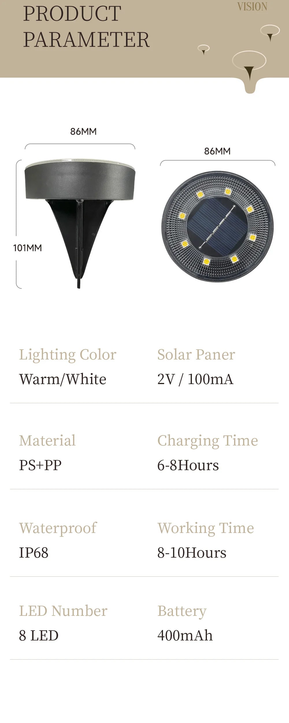 IP68 Waterproof Solar LED Outdoor Ground Lights - Smarsty