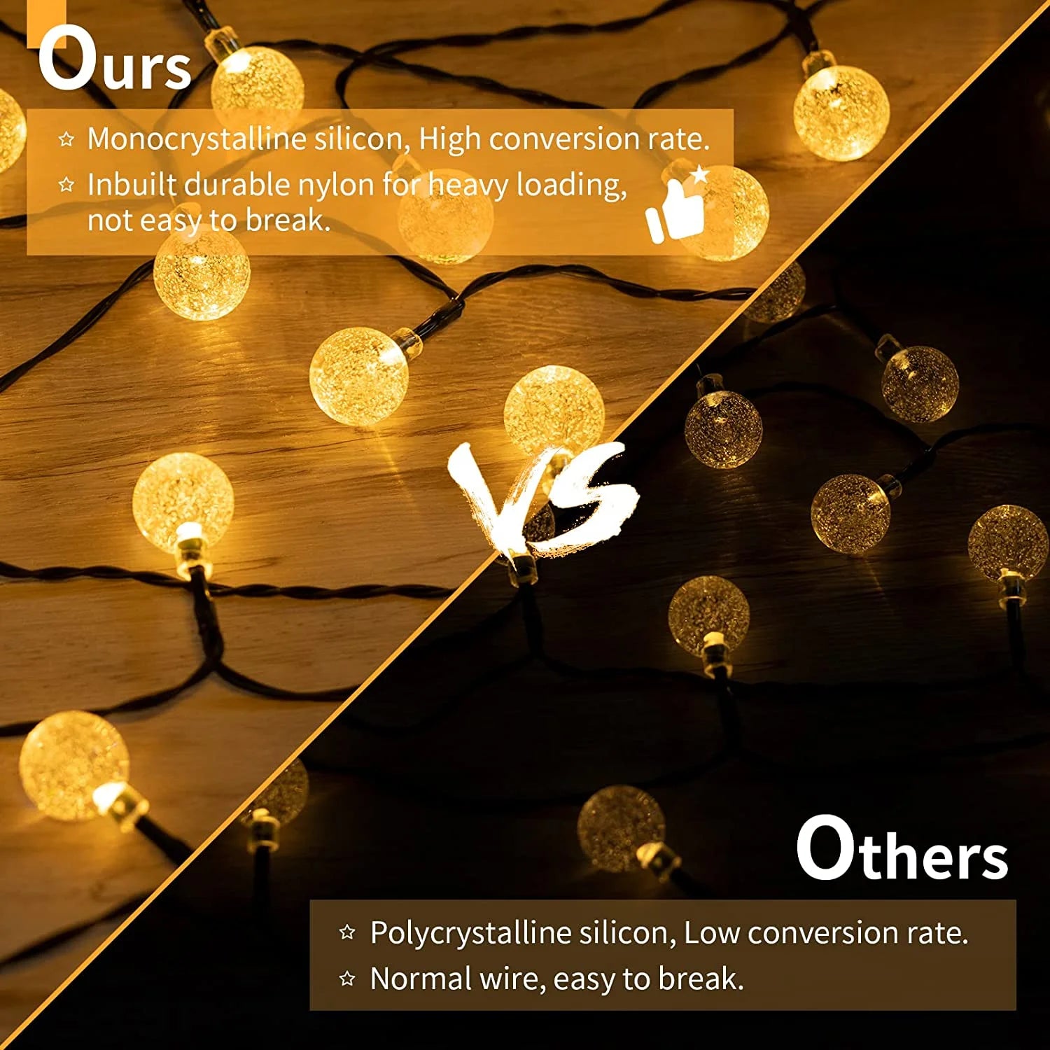 LED Solar String Lights Waterproof 60 LEDs for Garden Decor - Smarsty