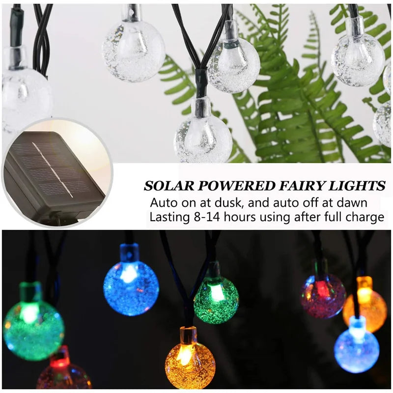 LED Solar String Lights Waterproof 60 LEDs for Garden Decor - Smarsty