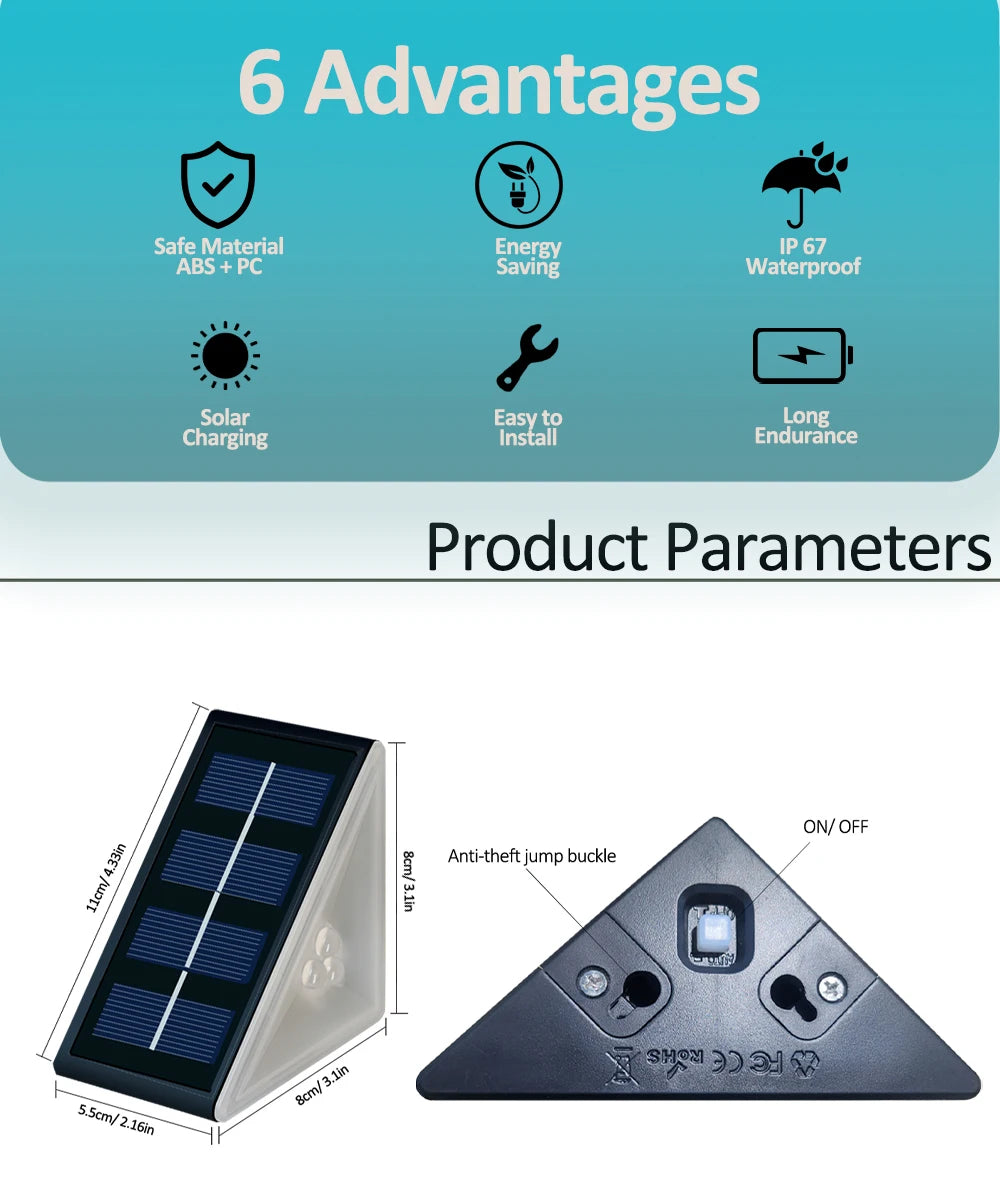Outdoor Solar Step Lights with RGB Colors for Safe Pathways - Smarsty