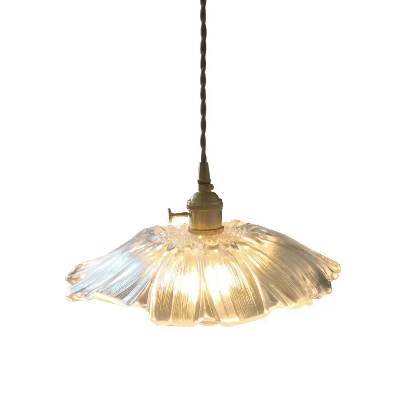 Retro Floral Glass Pendant Lamp for Elegant Home Decor - Smarsty