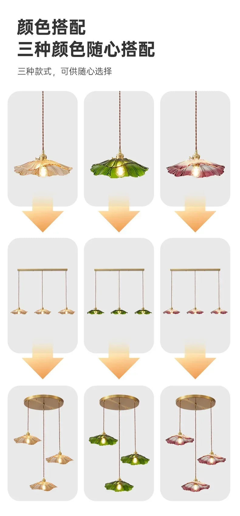 Retro Floral Glass Pendant Lamp for Elegant Home Decor - Smarsty