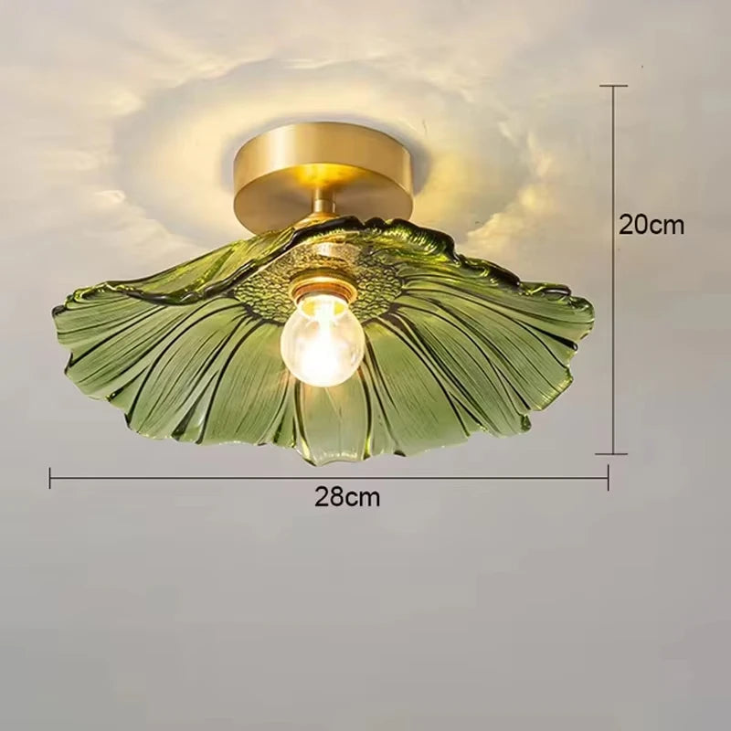 Retro Floral Glass Pendant Lamp for Elegant Home Decor - Smarsty