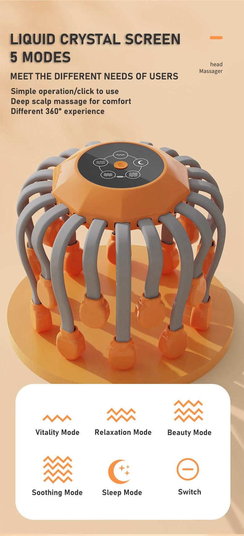 20 Massage Heads Electric Scalp Massager for Stress Relief - Smarsty