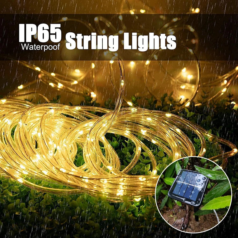 Solar Rope Lights with 8 Light Modes for Outdoor Decor - Smarsty