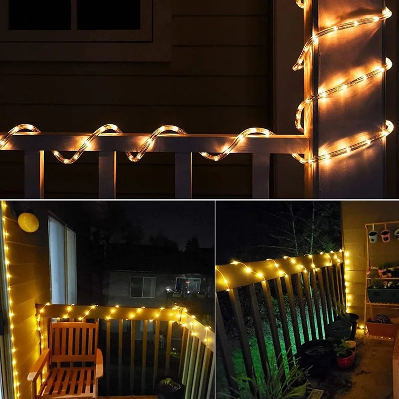 Solar Rope Lights with 8 Light Modes for Outdoor Decor - Smarsty