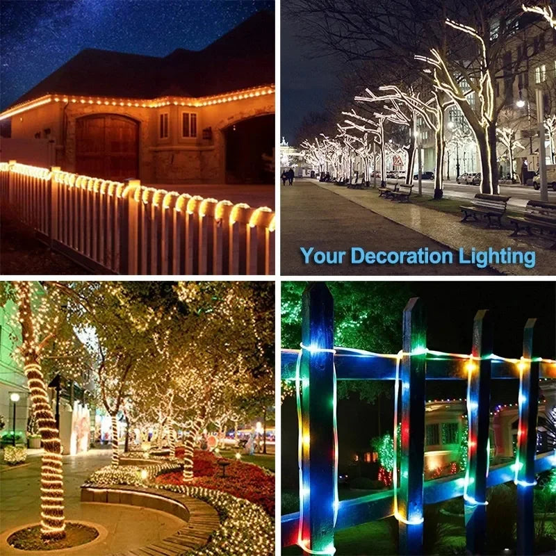 Solar Rope Lights with 8 Light Modes for Outdoor Decor - Smarsty