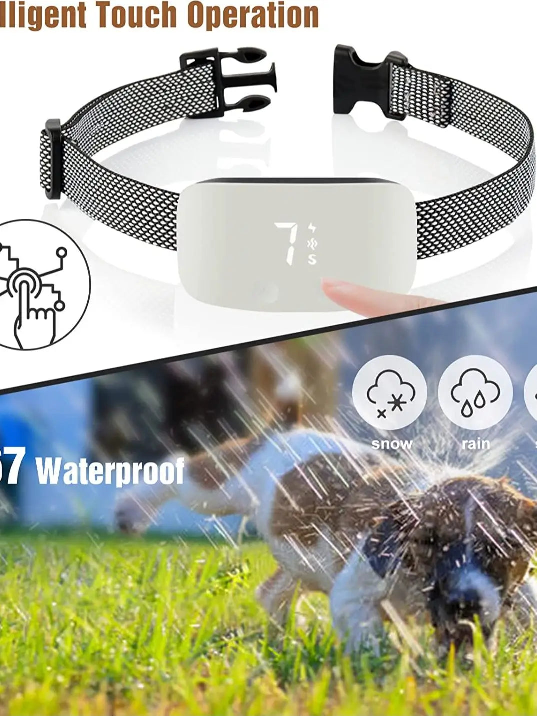 Automatic Bark Control Collar Rechargeable Waterproof Training Device - Smarsty