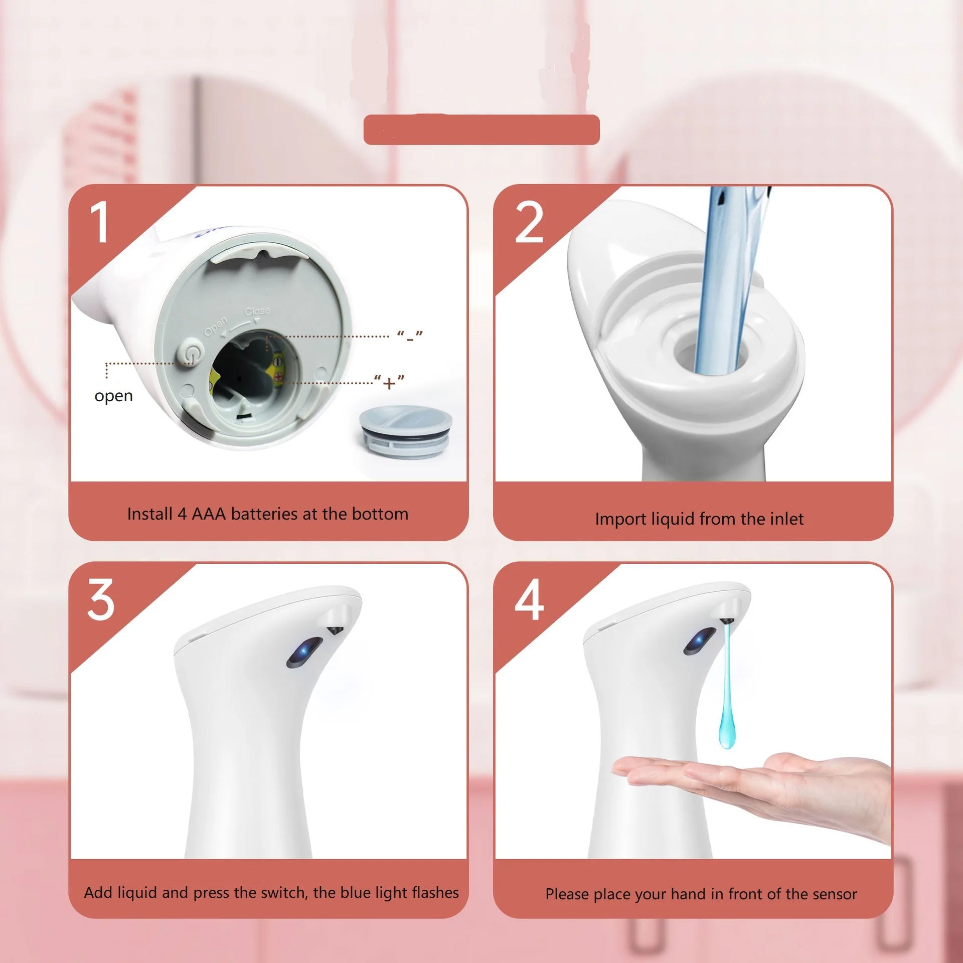 Automatic Touchless Soap Dispenser Stylish Waterproof Design - Smarsty