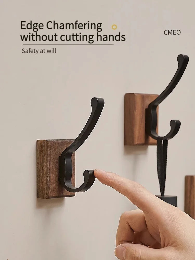 No Drill Space Aluminum Black Towel Hook for Efficient Storage - Smarsty