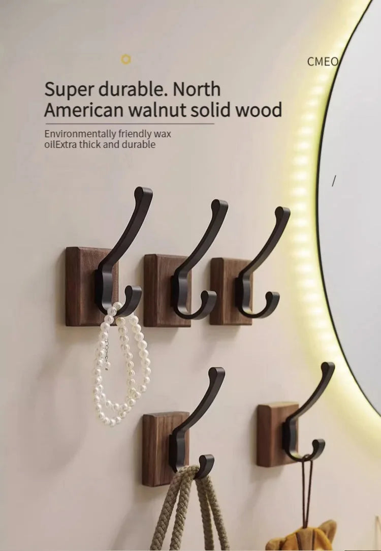 No Drill Space Aluminum Black Towel Hook for Efficient Storage - Smarsty