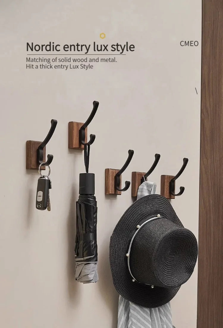 No Drill Space Aluminum Black Towel Hook for Efficient Storage - Smarsty