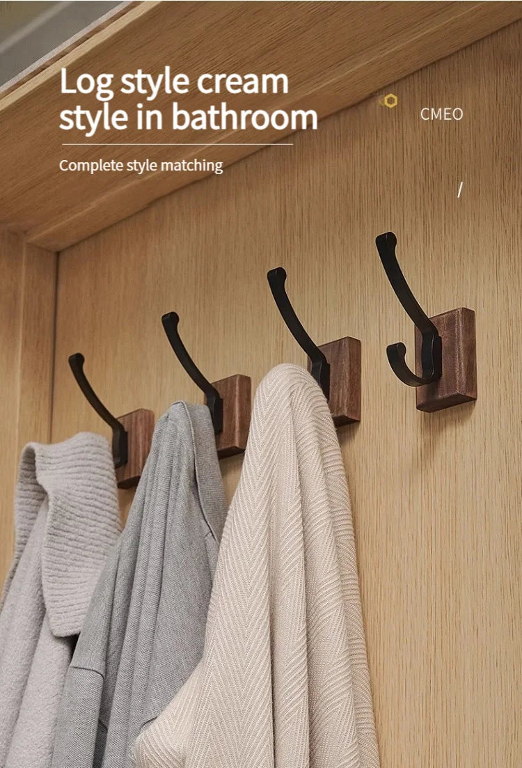 No Drill Space Aluminum Black Towel Hook for Efficient Storage - Smarsty