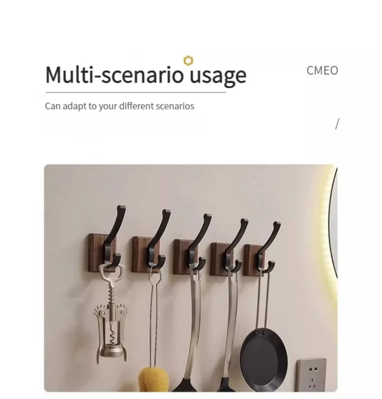 No Drill Space Aluminum Black Towel Hook for Efficient Storage - Smarsty