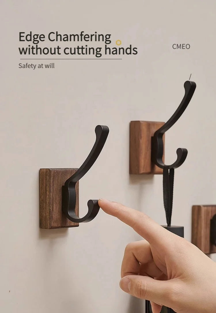 No Drill Space Aluminum Black Towel Hook for Efficient Storage - Smarsty