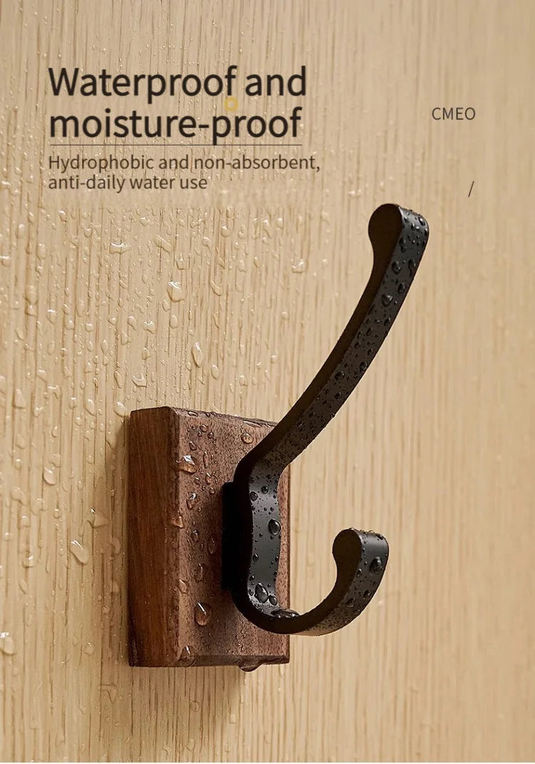No Drill Space Aluminum Black Towel Hook for Efficient Storage - Smarsty