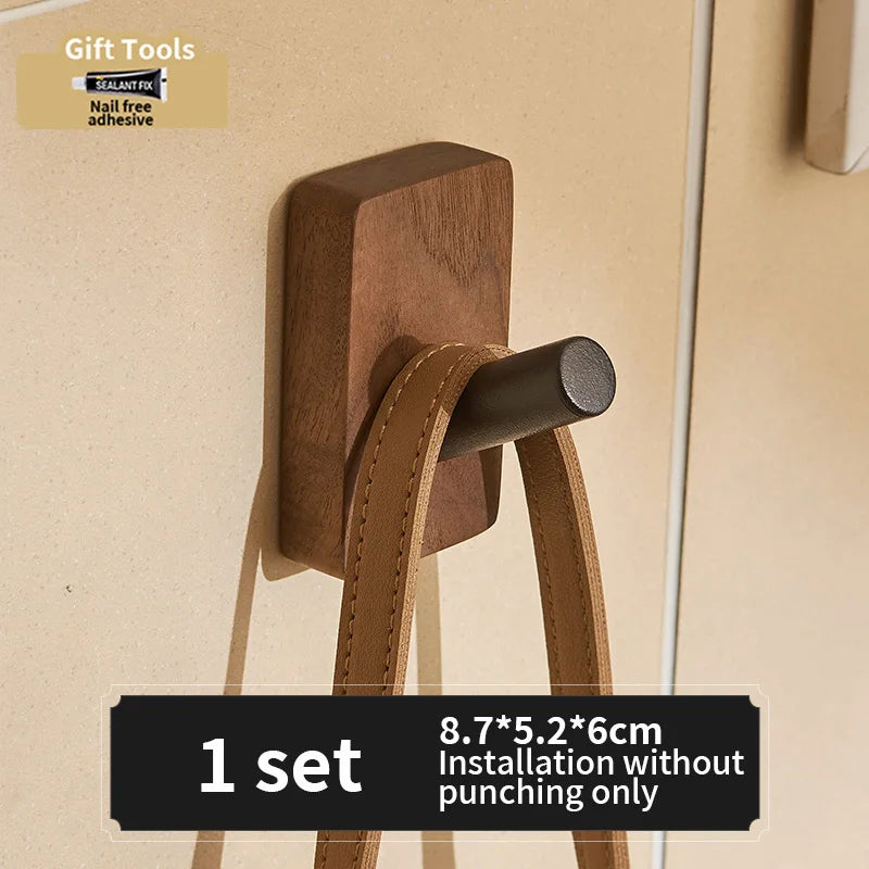 No Drill Space Aluminum Black Towel Hook for Efficient Storage - Smarsty