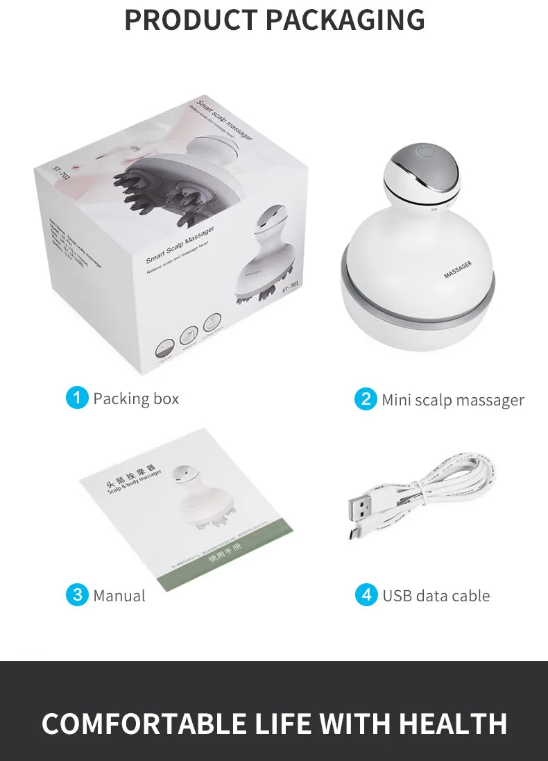 Cordless Electric Scalp Massager for Hair Growth and Relaxation - Smarsty