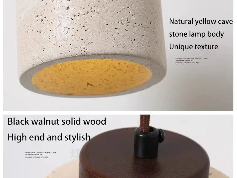 Yellow Cave Stone LED Pendant Lamp for Retro Home Lighting - Smarsty