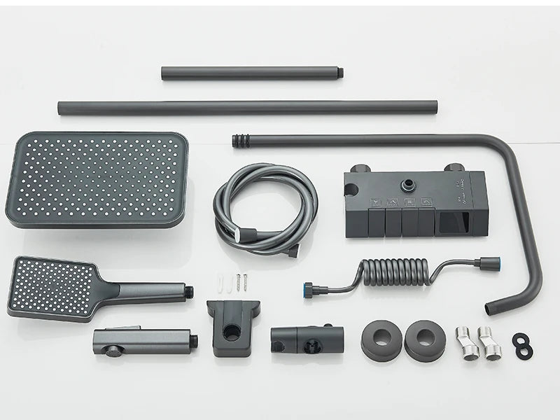 Rozin Black Smart Digital Shower Faucet Set with Rainfall Feature - Smarsty