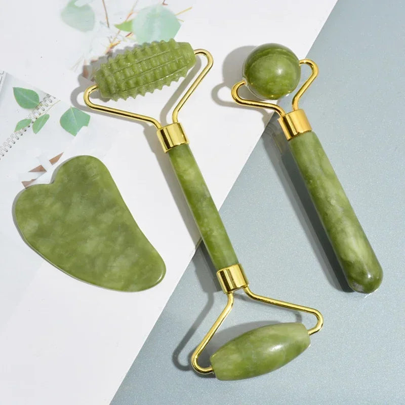 Natural Jade Roller and Gua Sha for Skin Care - Smarsty